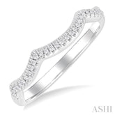 1/10 ctw Triple Arch Round Cut Diamond Wedding Band in 14K White Gold